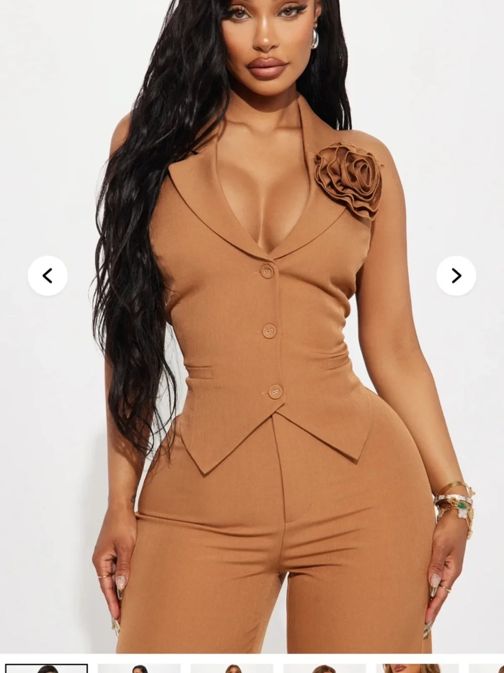 Elle pant set Taupe - Picture 2 of 11